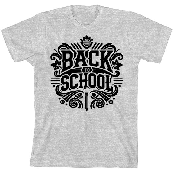 Back To School Adult Heather Gray Crew Neck Short Sleeve Tee-XXL