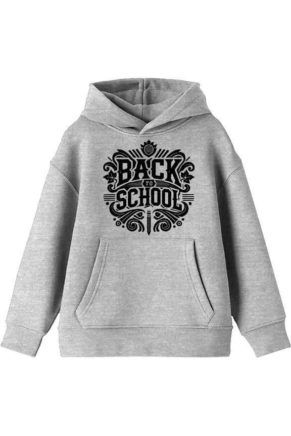 Back To School Adult Heather Gray Long Sleeve Hoodie-XL