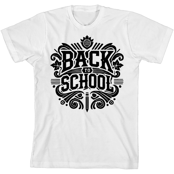 Back To School Adult White Crew Neck Short Sleeve Tee-XL