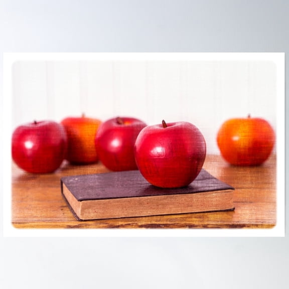 Back To School Apples Poster Wall Art, Modern Wall Decor For Living Room Bedroom, 16x24 UNFRAMED