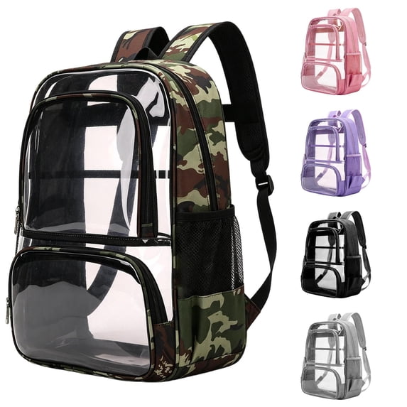 Back To School Backpack For Kids With Multiple Pockets And Large Capacity Clear Backpack Lightweight Transparent Schoolbag For Students