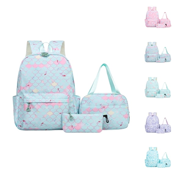 Back To School Backpack Star Prints Cute Backpack Stationery Pouch Lunch Box Pouch Students Backpacks Three-Piece Set