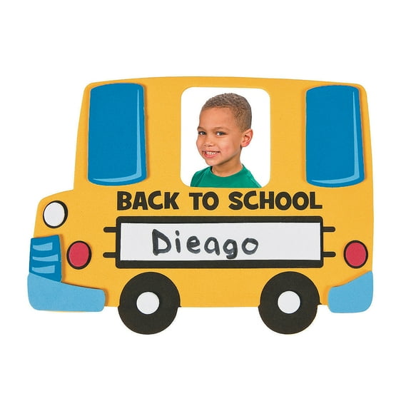Back To School Bus Frame Craft Kit- Craft Kits - 12 Pieces