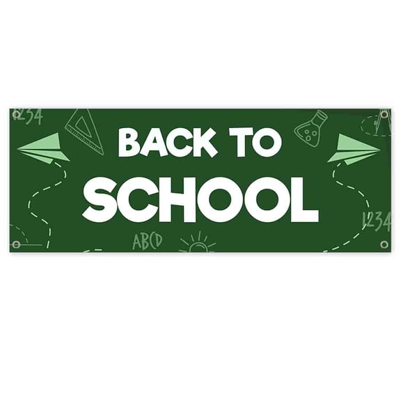 Back To School Chalk Board 13 oz Vinyl Banner With Metal Grommets