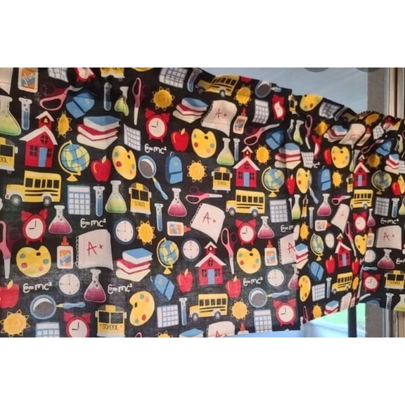 Back To School Classroom Teacher Window Topper, Curtain Valance
