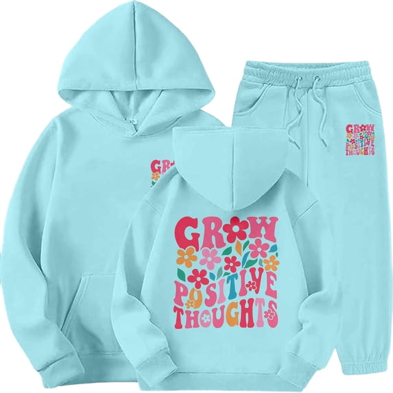 Back To School Clothes Boys Tracksuit Set 14-16 Sweatshirt and Pants Jogger Set Solid Color Hoodie Sets 2 Pieces Sweatsuits for Boys