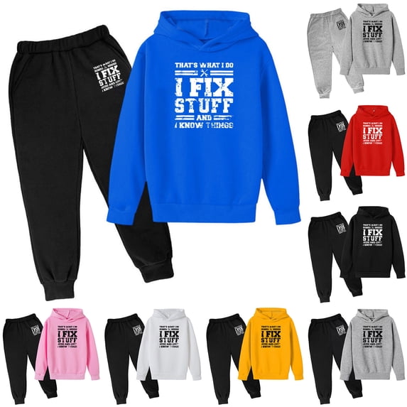 Back To School Clothes for Boys Boys Tracksuit Size 7 Sweatpants Hoodie Set Soccer Outfit Loose Fit Hoodie Sets 2 Pieces Sweatsuits for Boys