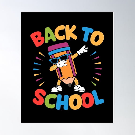 Back To School Dabbing Pencil Fun Trendy College Students Teachers Poster Wall Art, Modern Wall Decor For Living Room Bedroom, 8x12 UNFRAMED