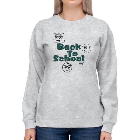 Back To School Fun Trendy Graphic Symbols Women's Sweatshirt