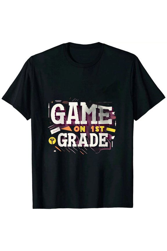 Back To School Game On 1st Grade Funny Gamer Kids Boys T-Shirt