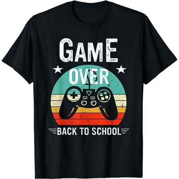 Back To School Game Over First Day Of School Funny Gamer T-Shirt