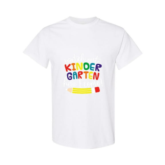 Back To School Girl Quote Watch Out Kindergarten Here I Come Unisex T-Shirt, for men & women, up to size 5XL