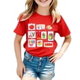 thumbnail image 1 of Back To School Girls Cool Tee Round Neck Short Sleeve First Day Top Casual Kids Apparel Age 3-14, 1 of 4