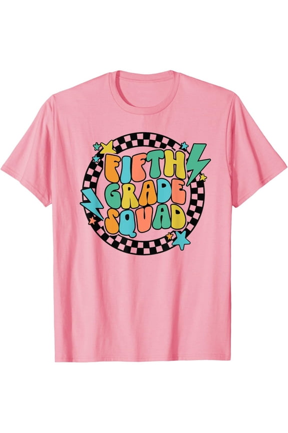 Back To School Groovy Fifth 5th Grade Crew Squad GIRL T-Shirt TEE TOP