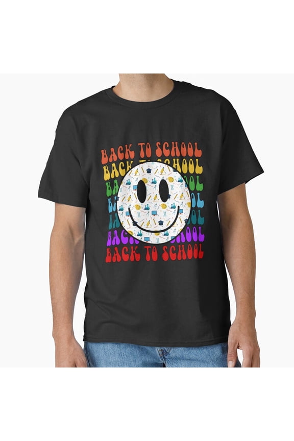 Back To School Happy Face Teacher Student Classroom Uniform T-Shirt