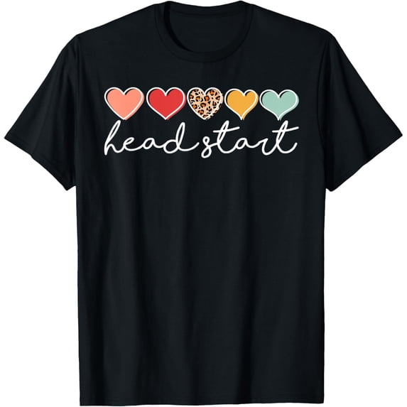 Back To School Head Start Heart Homeschool Headstart Teacher T-Shirt