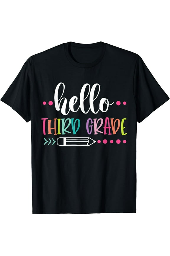 Back To School Hello Third 3rd Grade Teacher Student T-Shirt