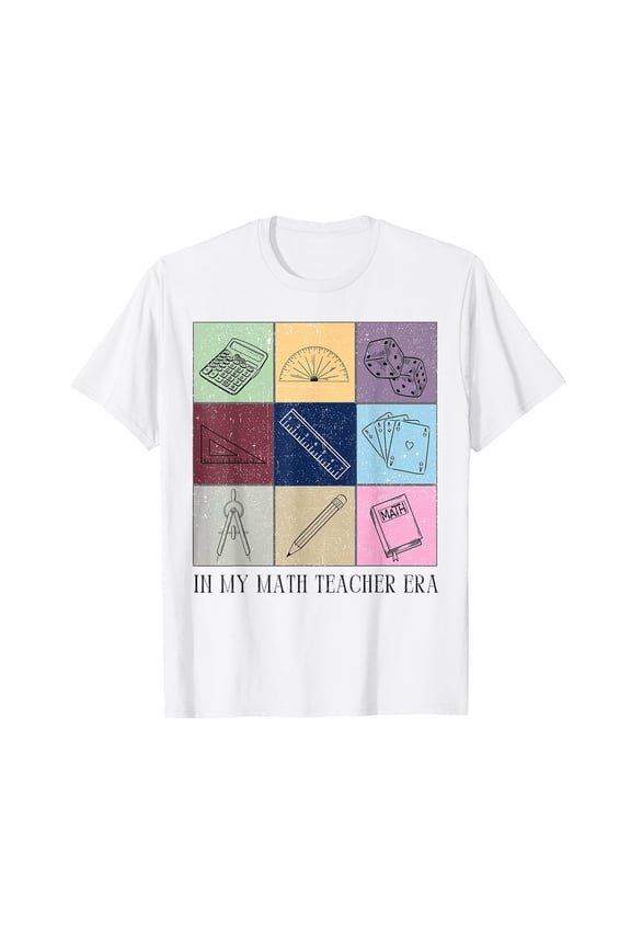 Back To School In My Math Teacher Era Retro Math Pi Day T-Shirt