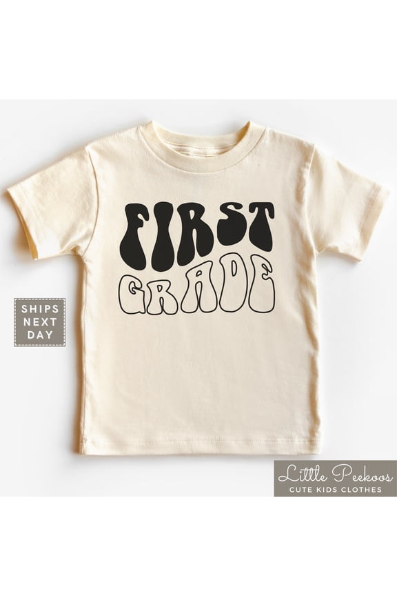 Back To School Kids T-Shirt - First Grade Toddler Shirt - Retro First Day Of 1St Grade Toddler Shirt TODDLER SHORT SLEEVE TEE BELLA CANVAS 3001T