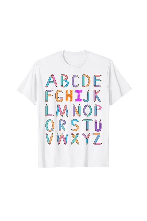 Back To School Kindergarten Alphabet ABC Teacher Women kids T-Shirt