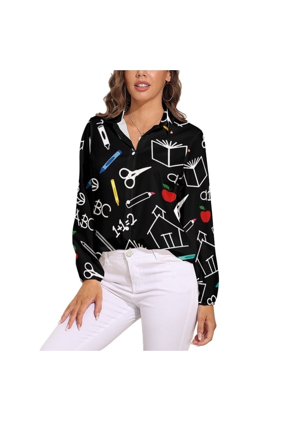 Back To School Long Sleeve Blouse Woman Streetwear Casual Shirts Summer Oversize Woman Streetwear Clothing Birthday Present