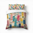 thumbnail image 1 of Back To School Messy Pencils Art Bedding Set 3 Pcs Soft Microfiber Quilt Cover For Bedroom Decor, Comforter Cover With 2 Pillowcase, 1 of 5