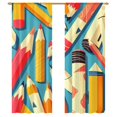 thumbnail image 1 of Back To School Messy Pencils Art Sheer Window Curtains for Living Room Kitchen Bedroom Tulle Voile Hanging Curtain, 1 of 5