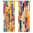 thumbnail image 1 of Back To School Messy Pencils Art Sheer Window Curtains for Living Room Kitchen Bedroom Tulle Voile Hanging Curtain, 1 of 5