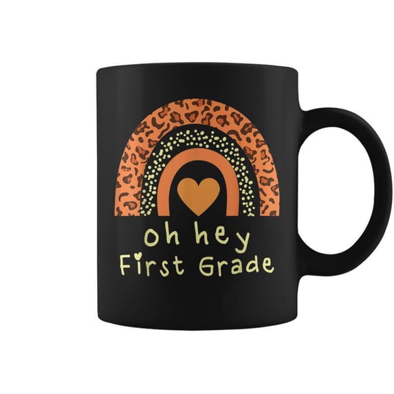 Back To School Oh Hey First Grade Funny Cute Leopard Rainbow - Walmart.com