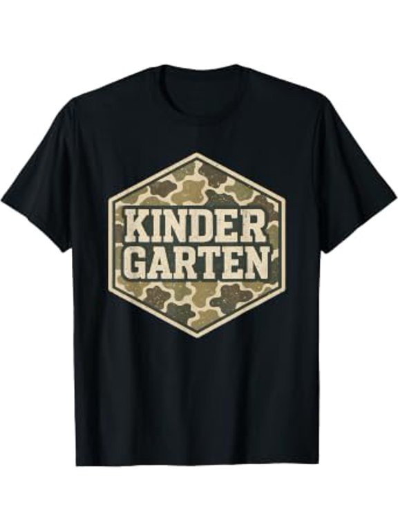 Back To School Old Camo Kindergarten Retro Event T-Shirt, Size S-5XL
