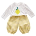 thumbnail image 1 of Back To School Outfits Girls Two Piece Sets Pattern Long Sleeve Shirts and Pants Set with Pockets Girls Fall Outfits, 1 of 5