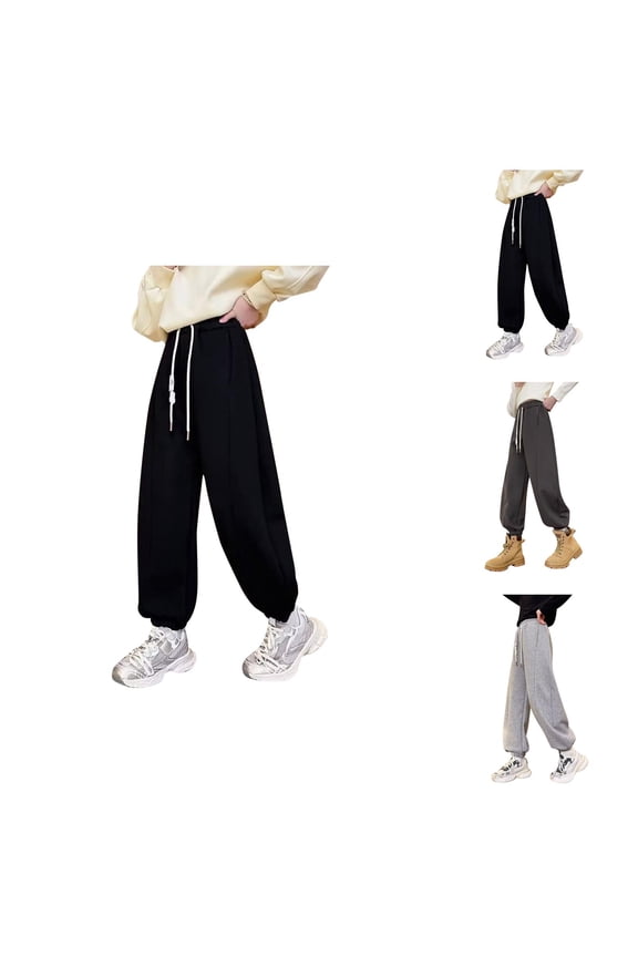 Back To School Outfits for Girls Girls' Solid Joggers "Girls Lined Athletic Pants Spring Fall Kids Joggers Comfortable Sports Trousers"