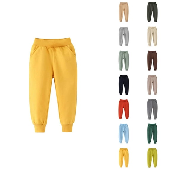 Back To School Outfits for Girls Solid Color Sweatpants Girls' Autumn Winter Style Long Pants Sports Elastic Children's Pants Boys Pants