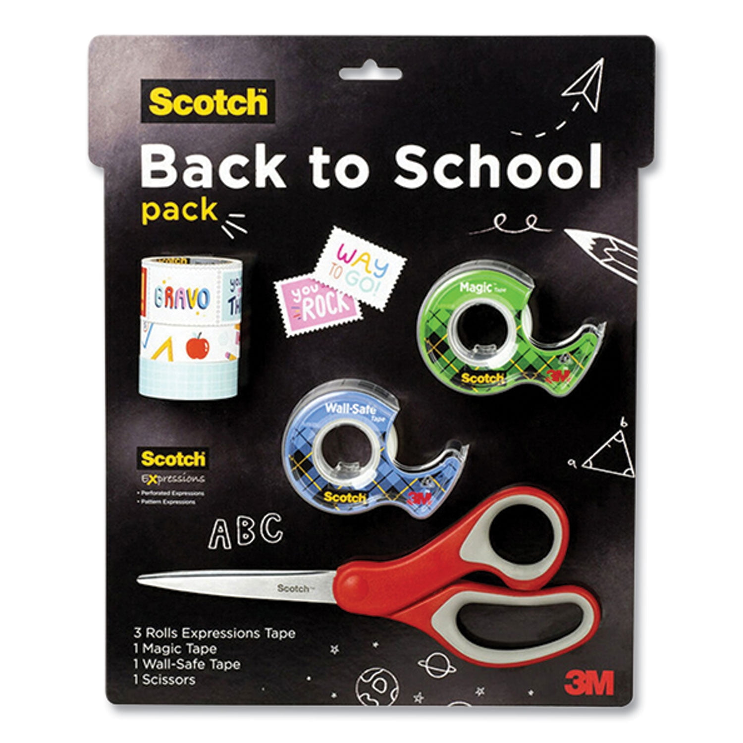 Back To School Pack, Assorted Tapes Plus Scissors/Kit Back To School Pack, Assorted Tapes Plus Scissors/Kit