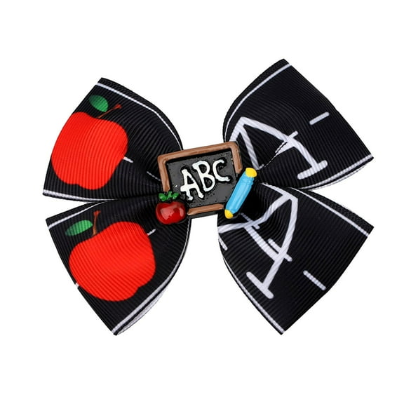 Back To School Pencil Bow Barrettes Hair Clip Decoration For Girls Toddler Kids Kindergarten Elementary