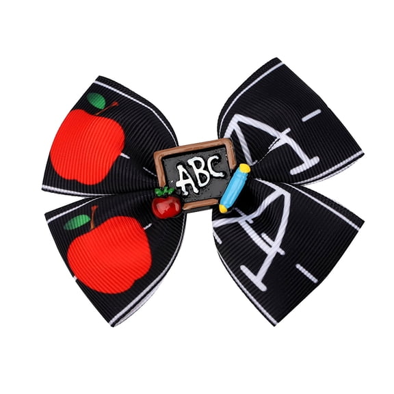Back To School Pencil Bow Barrettes Hair Clip For Girls Toddler Kids Kindergarten Elementary Student Decoration