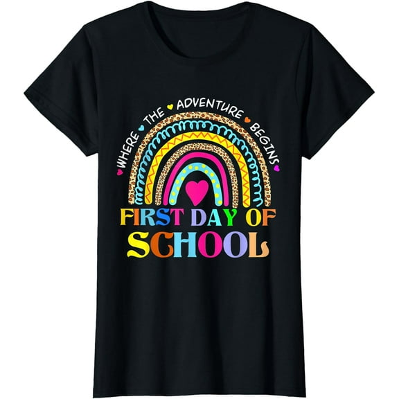 Back To School Rainbow Teacher Happy First Day Of School T-Shirt