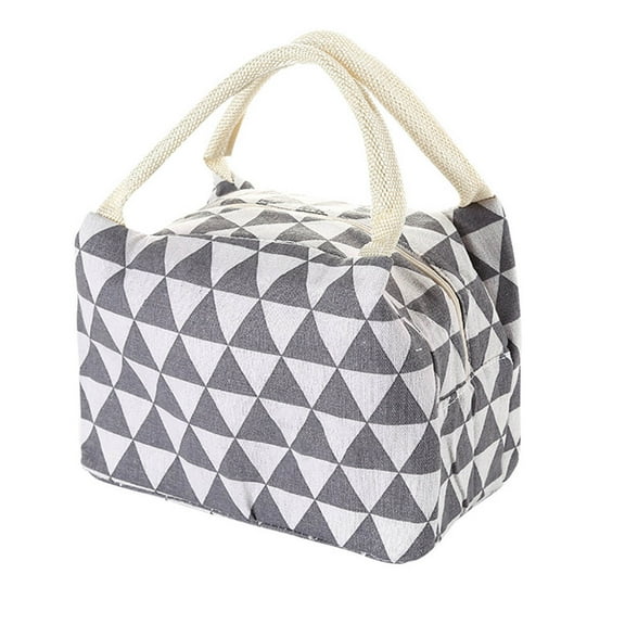 VOAVEKE Lunch Box For Women,Lunch Box For Men,Cotton Linen Fashion Thermal Insulation Portable Food Lunch Bag