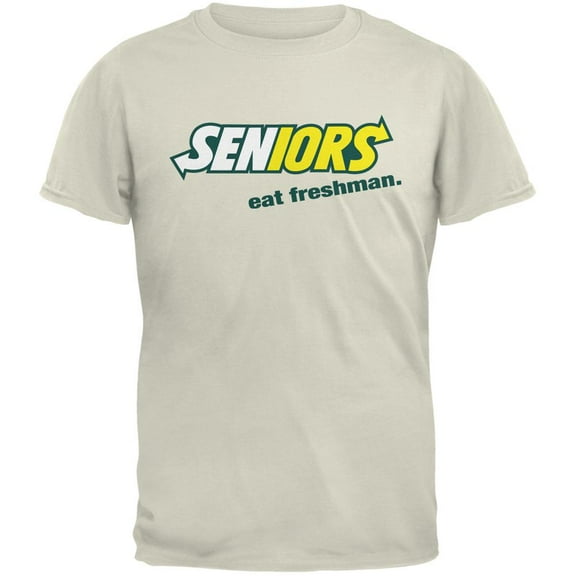 Back To School Seniors Eat Freshman Parody Natural Adult T-Shirt - 2X-Large