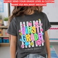 thumbnail image 1 of Back To School Shirt, Custom Grade Name Tee, First Grade Smiley Graphic, Cute First Day Of School Outfit, Classroom Gift, 1 of 10