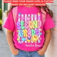 thumbnail image 1 of Back To School Shirt, Custom Grade Name Tee, Second Grade Smiley Graphic, Cute First Day Of School Outfit, Classroom Gift, 1 of 10