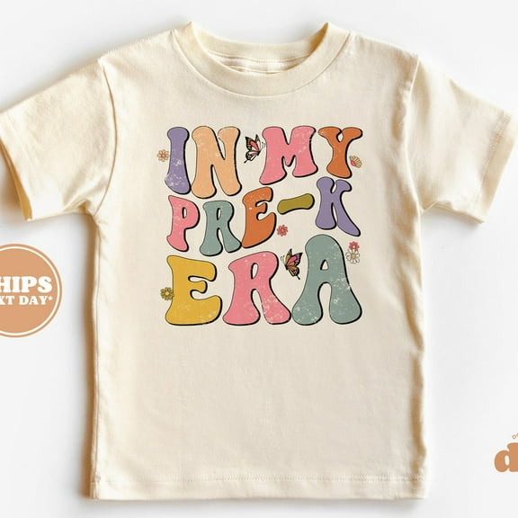 Back To School Shirt - In My Pre-K Era Retro Kids Shirt - Schooling Tee TODDLER SHORT SLEEVE TEE BELLA CANVAS 3001T