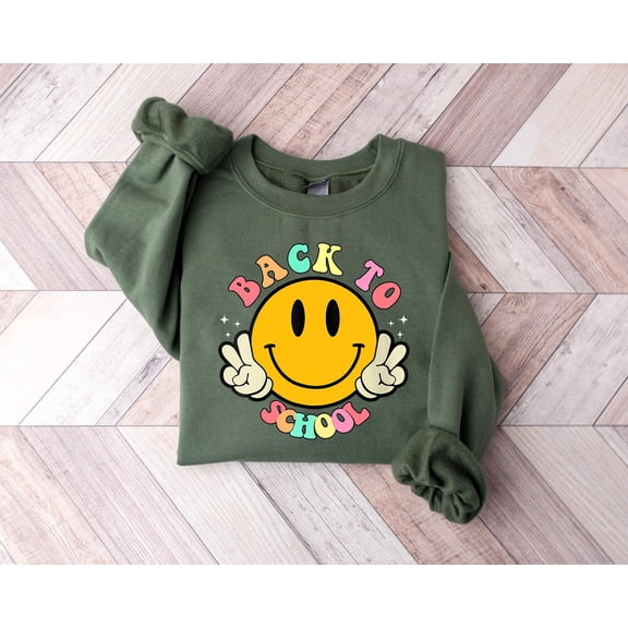 Back To School Shirt Smiley Face Peace Sign Retro School Vibes Tee Happy First Day Of Scho