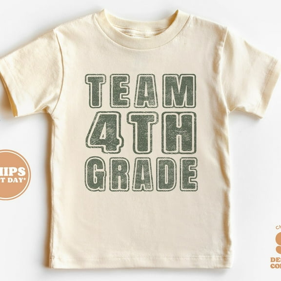 Back To School Shirt - Team 4Th Grade Kids Shirt - First Day Of School Retro TODDLER SHORT SLEEVE TEE BELLA CANVAS 3001T