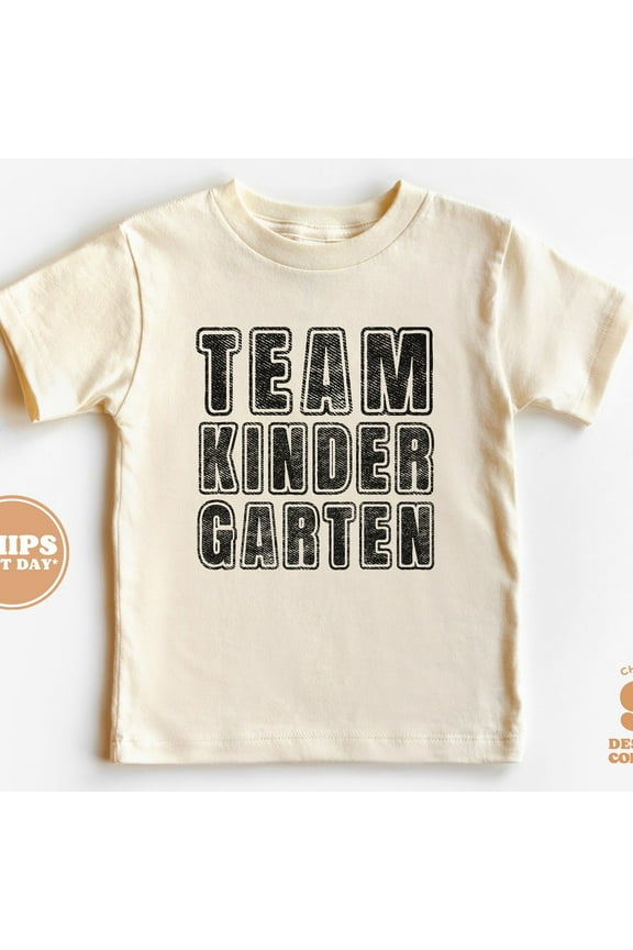 Back To School Shirt - Team Kindergarten Kids Shirt - First Day Of School Retro TODDLER SHORT SLEEVE TEE BELLA CANVAS 3001T