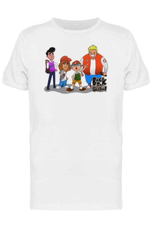 Back To School Students Cartoon T-Shirt Men -Image by Shutterstock, Male 3X-Large