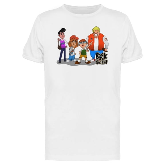 Back To School Students Cartoon T-Shirt Men -Image by Shutterstock, Male Large