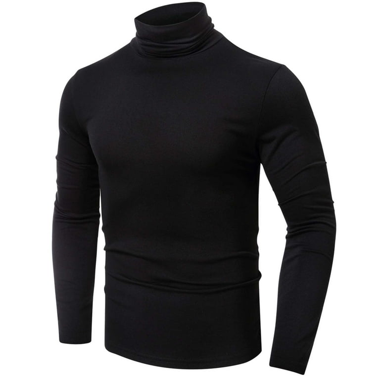 Back To School Supplies Clearance Juebong Fall Winter Soft Turtleneck Shirt for Men Plus Size Long Sleeve High Neck Shirt Boys Solid Color Sweater Walmart