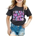 thumbnail image 1 of Back-To-School T Shirt For Little Girl Short Sleeve Letter Print Graphic T-Shirt Tops, 1 of 3