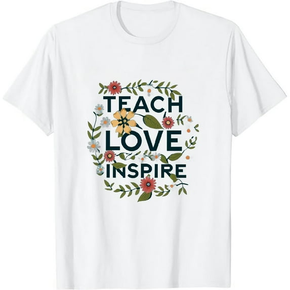 Back To School Teach Love Inspire Retro Teachers Women Gift T-Shirt